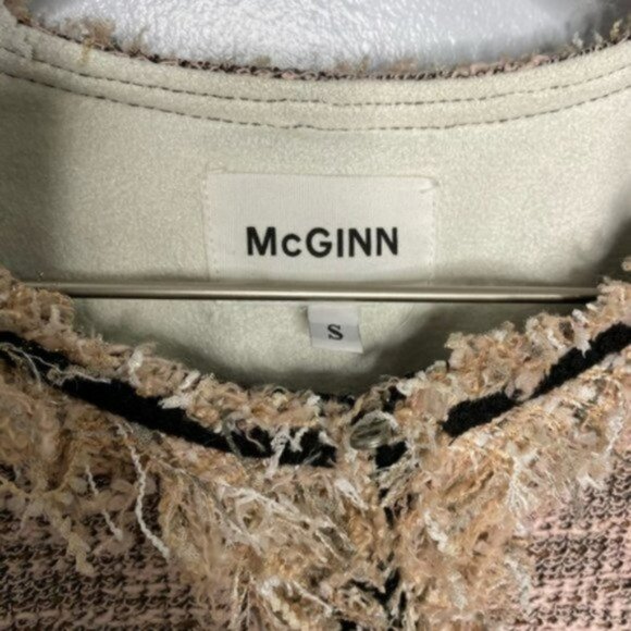 McGinn Sheila Pink and Black Tweed Zip Up Jacket - Picture 6 of 8